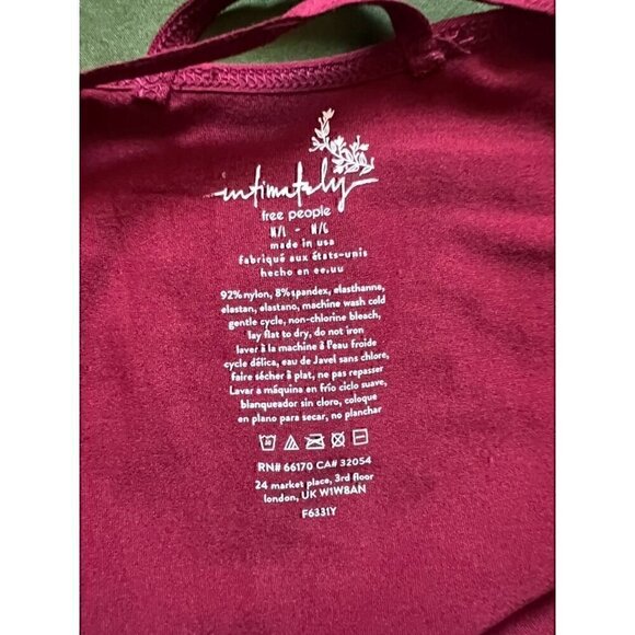 FREE PEOPLE BASIC THONG BODYSUIT IN BURGEND, LARGE - Picture 6 of 6